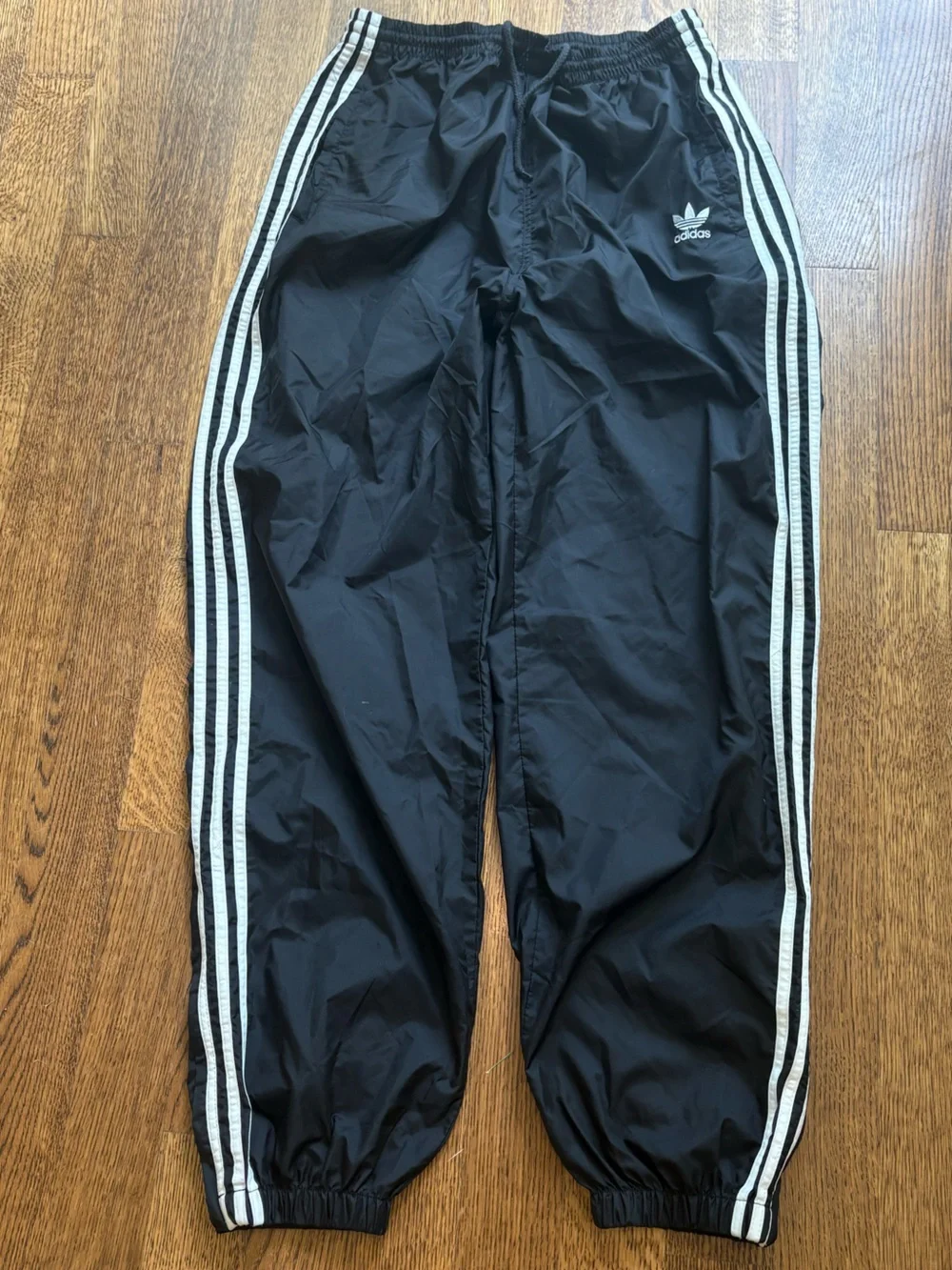 Vintage Adidas 90s Tearaway Black/White Track Pants Mens Large Baggy Sporty